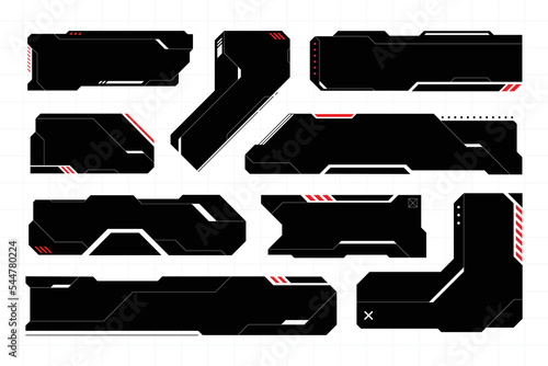 Hud frame futuristic game target borders scifi empty banners