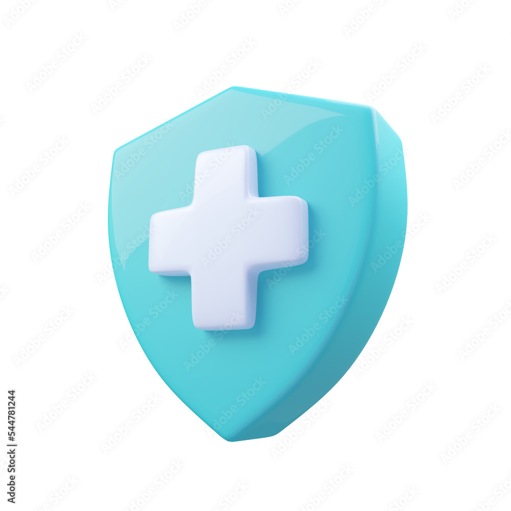 3D blue shield medical protection health care concept 3D blue shield medical protection health care concept