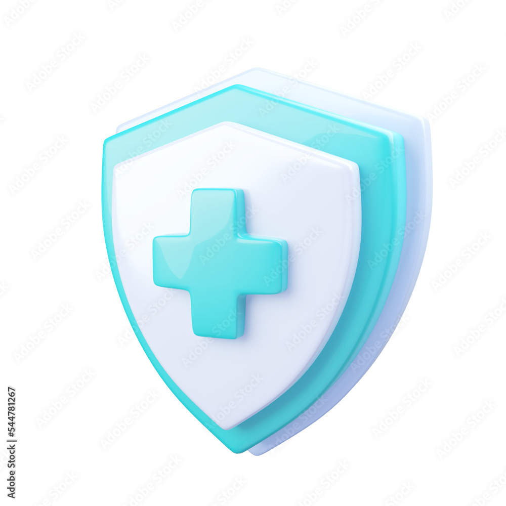 3D blue shield medical protection health care concept 3D blue shield medical protection health care concept