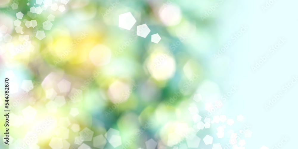 Christmas and Happy new year on blurred bokeh christmas tree of banner background