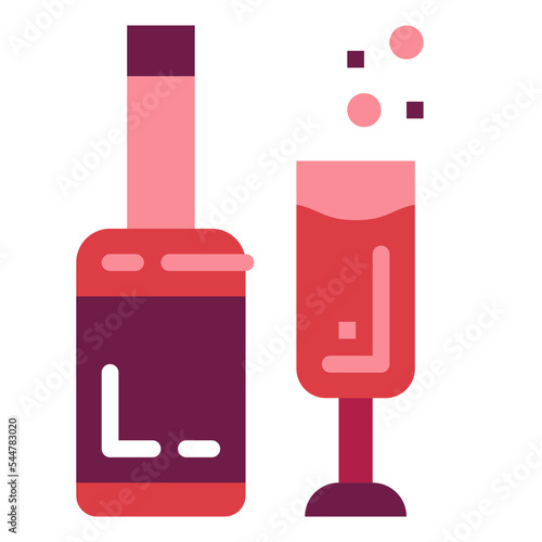 champagne flat icon style