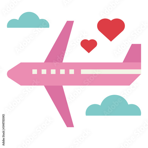 Honeymoon flat icon style