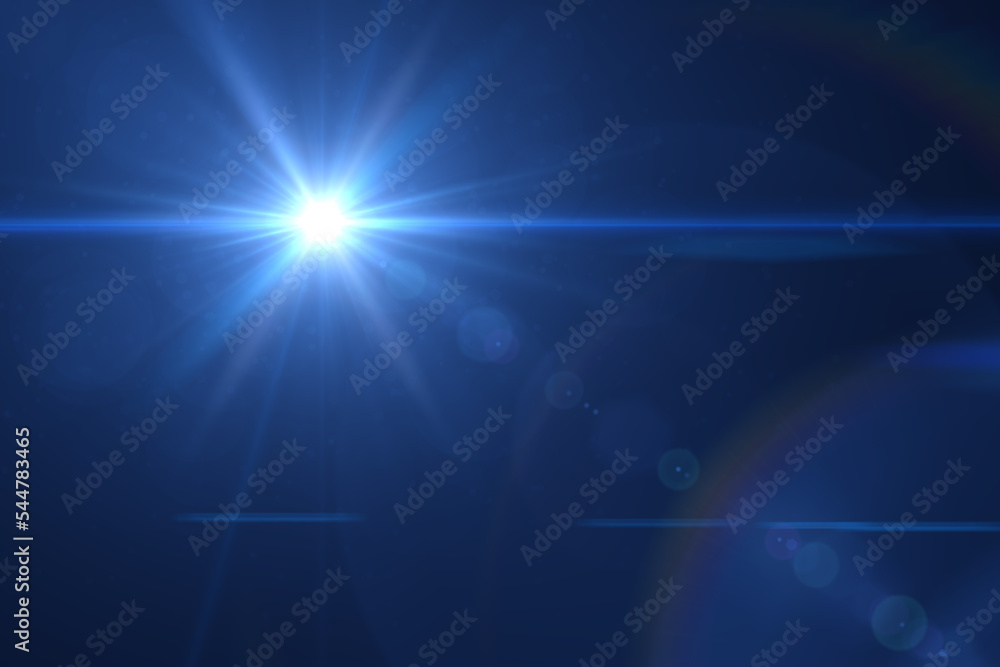 Natural, Sun flare on the black background
