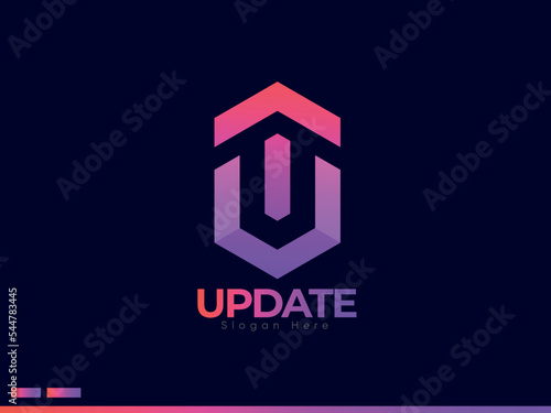 Simple Company Letter T And U Logo Concept, Gradient Color With Business Style, Corporate Business Letter Design With T And U, Dark Background, And Modern Gradient Color Premium Vector Logo.