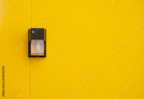 Yellow Wall Mounted Wall Light Leave Copy Space photo