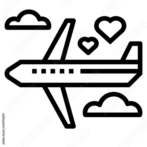Honeymoon line icon style