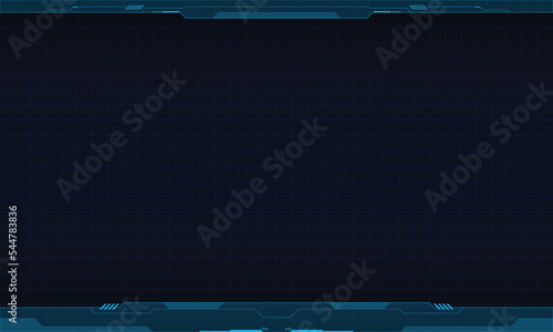 Abstract futuristic background of glowing technology sci fi frame hud ui