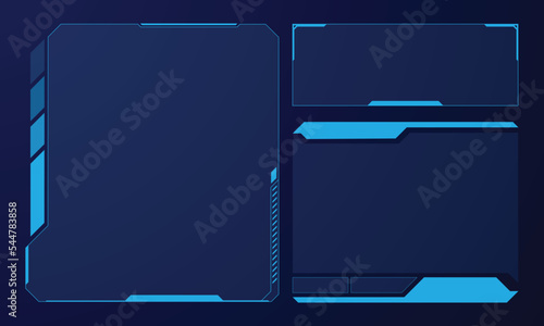 Hud frames futuristic text box border frame scifi digital screen hologram panel vector