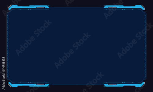 Abstract futuristic background of glowing technology sci fi frame hud ui