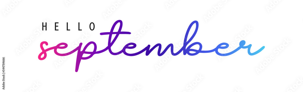 Obraz premium Hello September, Modern, simple, minimal typographic design.
