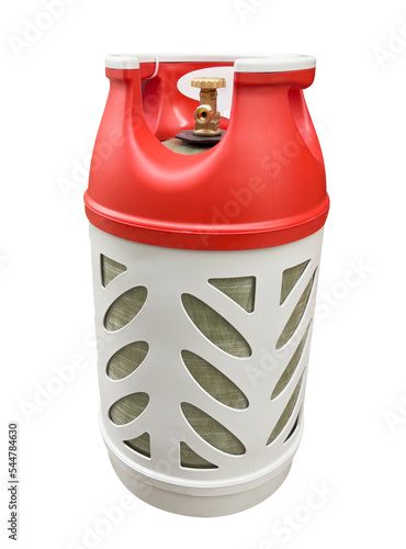 Gas cylinder lpg tank gas-bottle isolated.. Propane gas cylinder fiberglass  balloon. Cylindrical composite container with liquefied compressed gases with high pressure photo