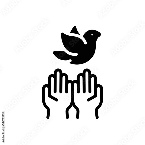 Black solid icon for hoping