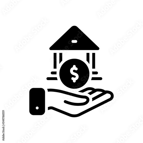 Black solid icon for loans