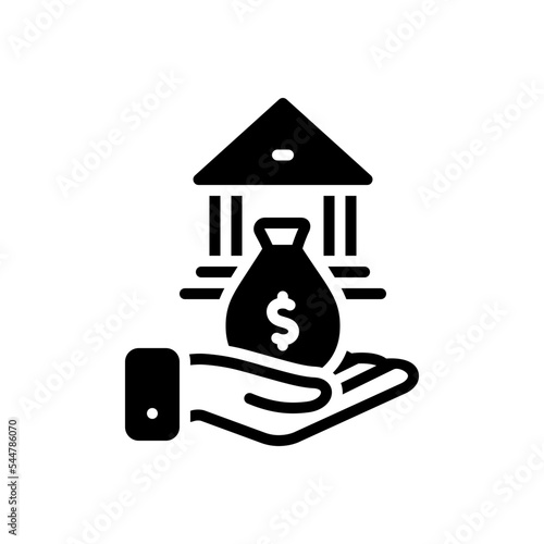 Black solid icon for loans