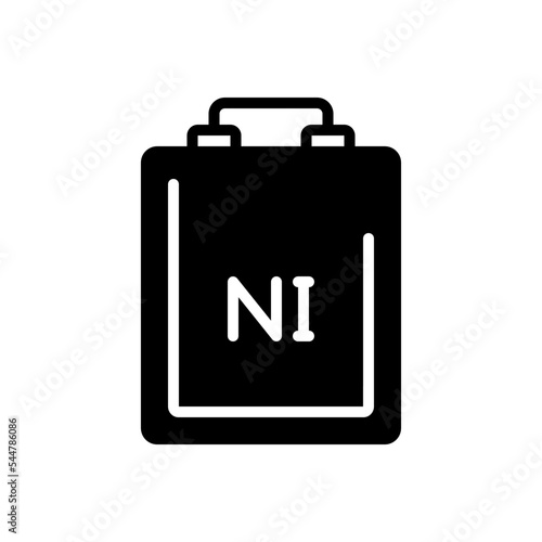 Black solid icon for nickel