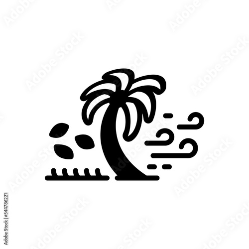 Black solid icon for winds