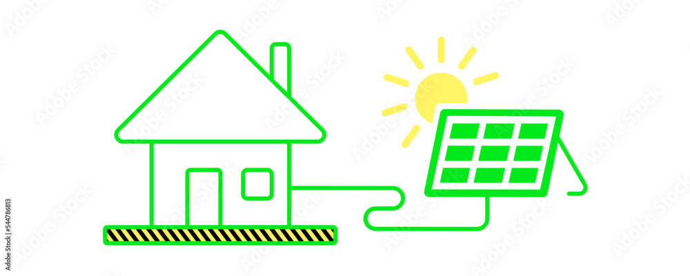 electric home an car in the charging station an solar cell electric home an car in the charging station an solar cell