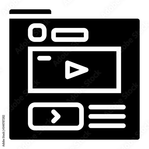 video content glyph icon style