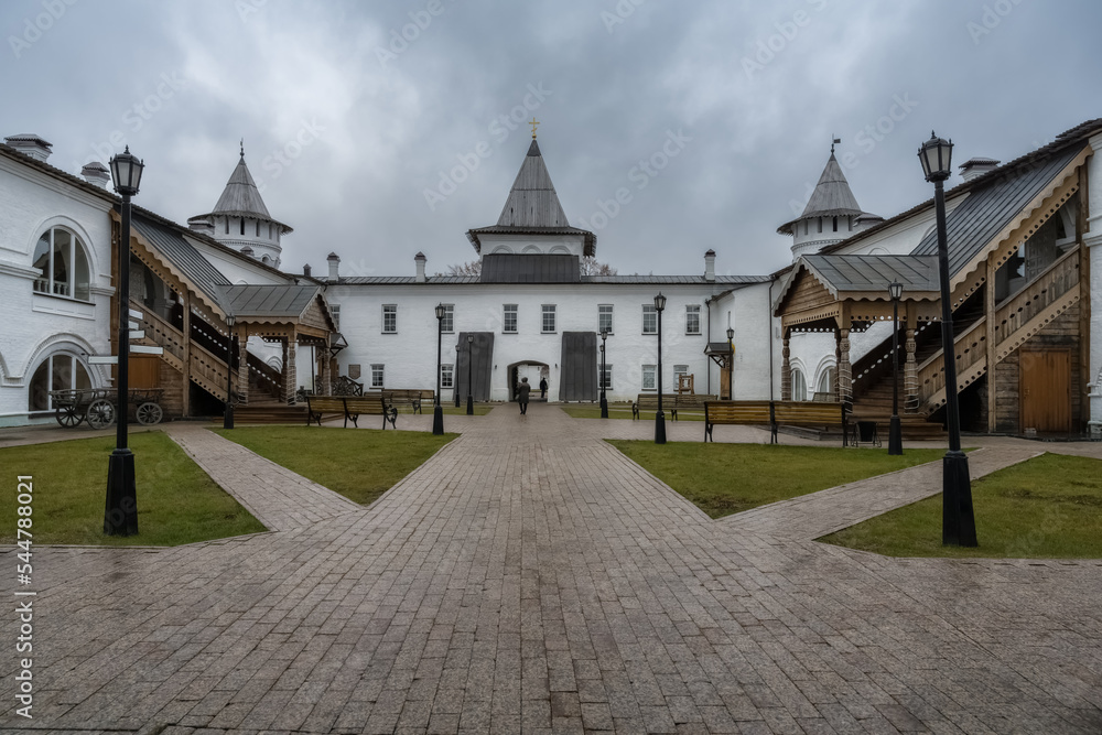 Buildings of the ancient Tobolsk Kremlin (Siberia, Russia) with wooden carved elements