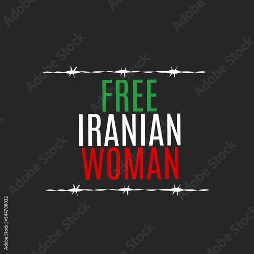 illustration vector of free iranian woman,perfect for protest,print,poster,etc.