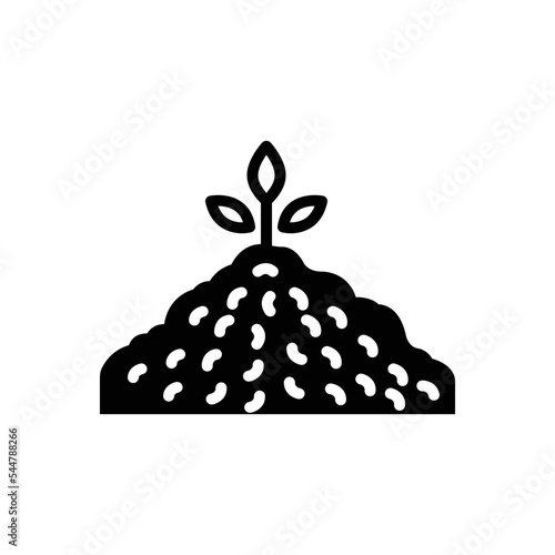 Black solid icon for soil