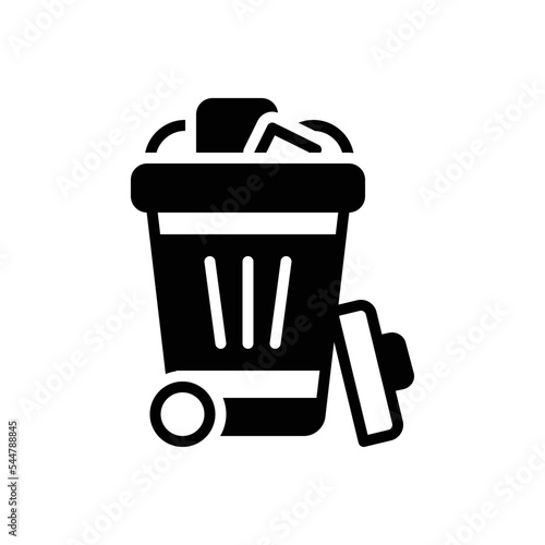 Black solid icon for disposal