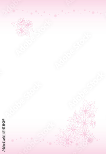 繊細な線画　ピンクの菊 © Shizu