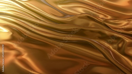 Oil fluid abstract fabric gold liquid. Golden wave background. Gold background. Gold texture. Lava, nougat, caramel, amber, honey, oil. 3d rendering