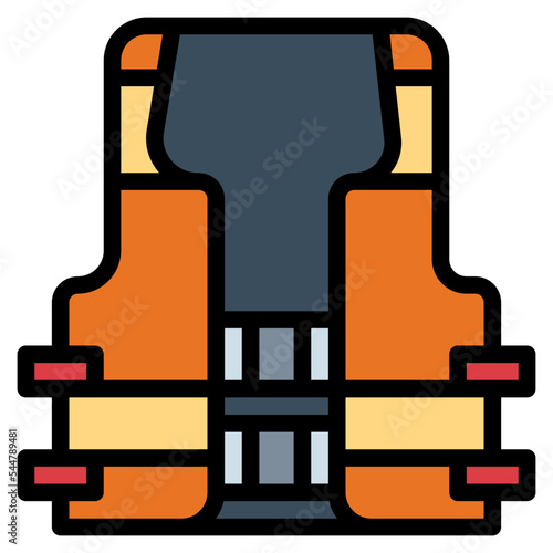 life vest filled outline icon style