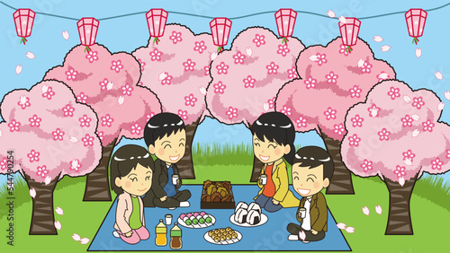 お花見イラスト