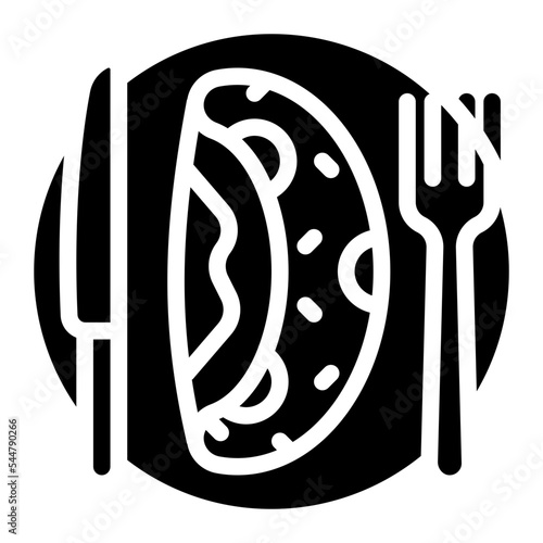 omelette glyph icon
