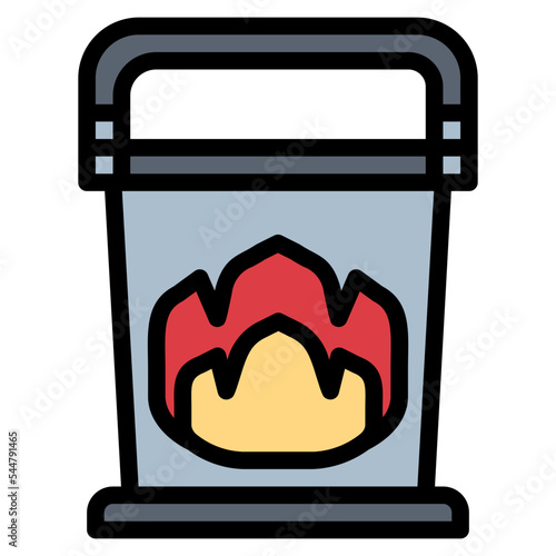 bucket filled outline icon style