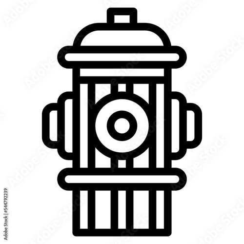 Fire Hydrants line icon style