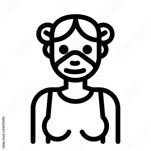 Lady female young girl cute female mask