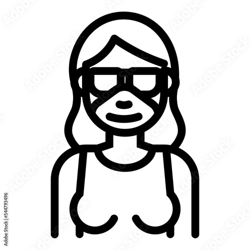 Lady female young girl cute female mask