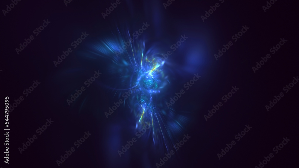 Fototapeta premium 3D rendering abstract multicolor fractal light background