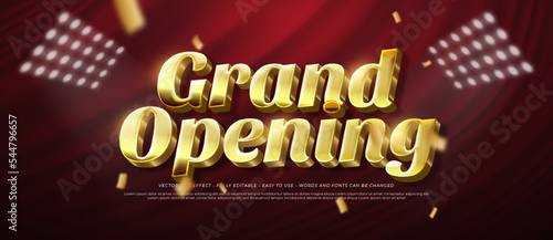 Grand opening in a gold theme with rear spotlight background