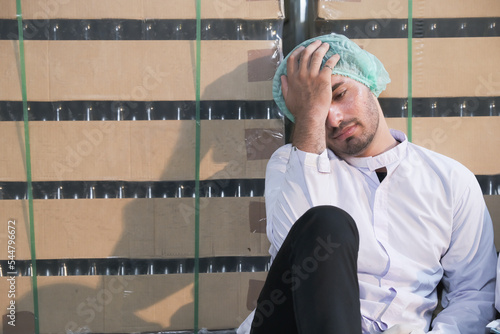 People factory worker tired form working