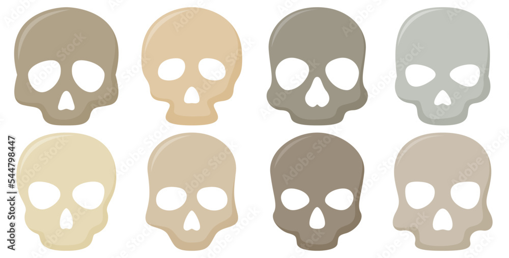 Obraz premium Set of Skull isolated on white background