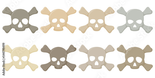 Set of Skull and Crossbones isolated on white background