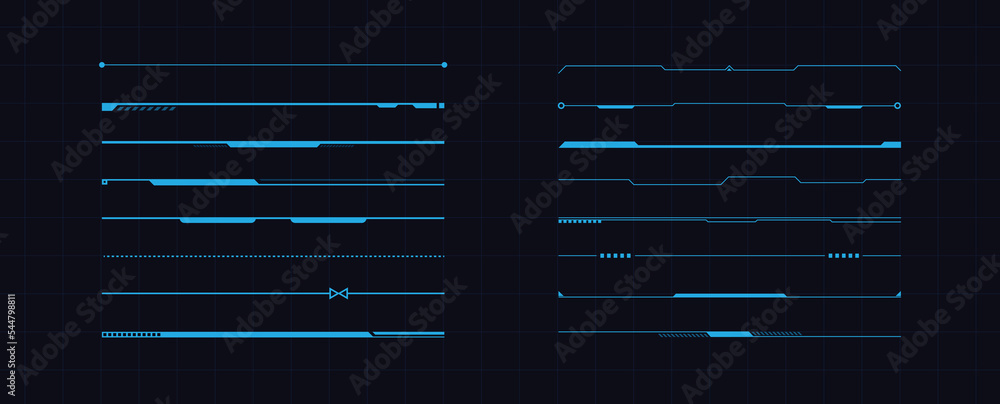 Vetor de Set of sci fi modern user interface elements futuristic ...