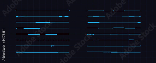 Set of sci fi modern user interface elements futuristic abstract hud photo