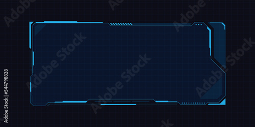 Abstract futuristic background of glowing technology sci fi frame hud ui