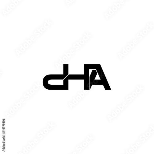dha letter initial monogram logo design