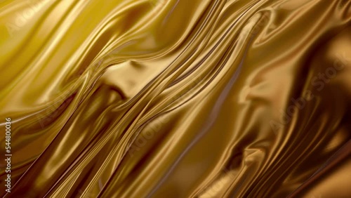 Oil fluid abstract fabric gold liquid. Golden wave background. Gold background. Gold texture. Lava, nougat, caramel, amber, honey, oil. 3d rendering