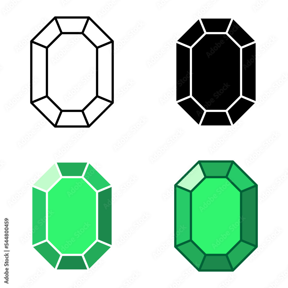 Set of gems in flat style isolated Set of gems in flat style isolated