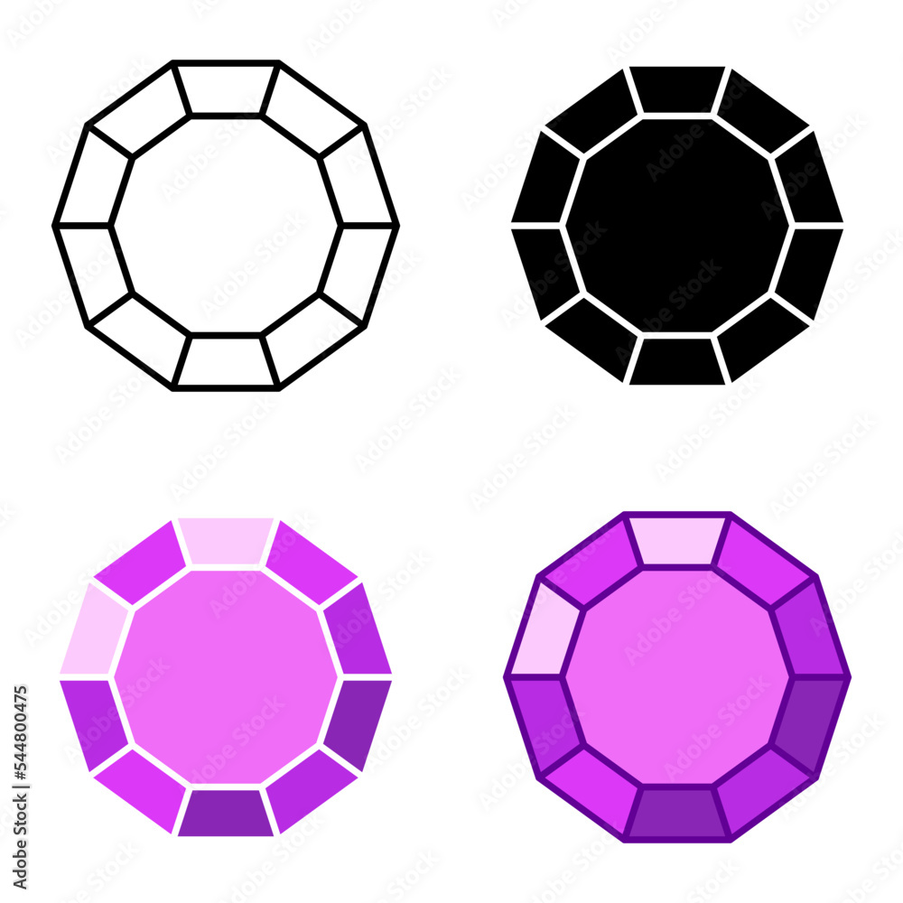 Set of gems in flat style isolated Set of gems in flat style isolated