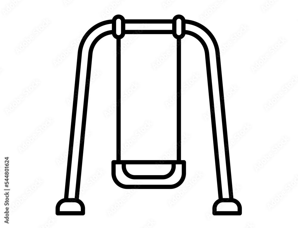 Playground swing line icon vector image. Playground swing line icon vector image.