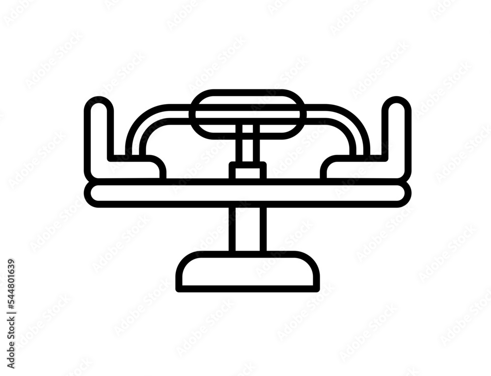 Rotating roundabout carousel, amusement ride for kids playground line icon vector image. Rotating roundabout carousel, amusement ride for kids playground line icon vector image.