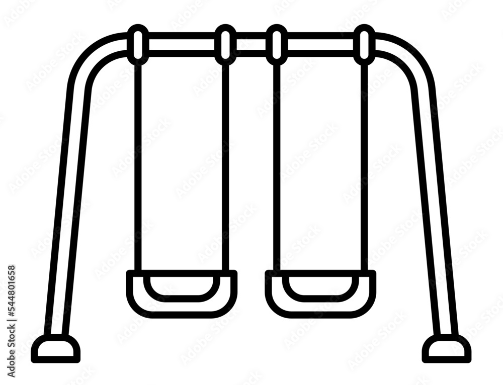 Playground swings line icon vector image. Playground swings line icon vector image.